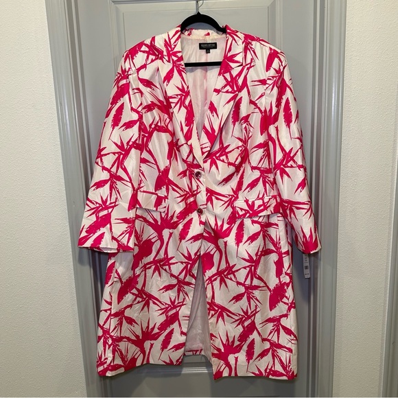 John Meyer Jackets & Blazers - NWT John Meyer White/Pink Print Coat Jacket size 24W